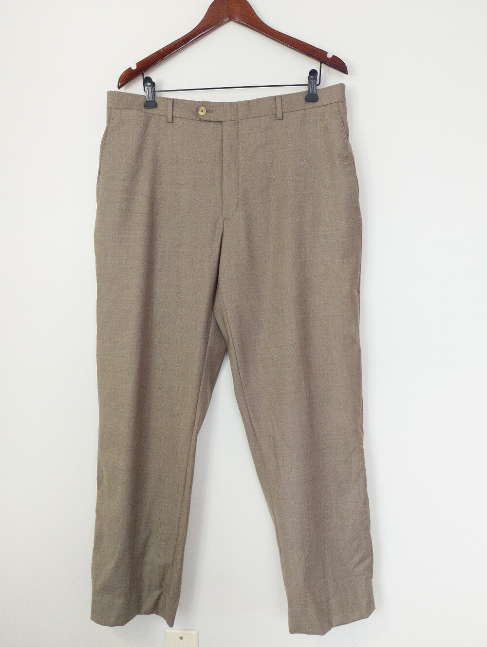 Daniel Cremieux Signature Loro Piana Super 130s Wool Dress Pants Tan 36R